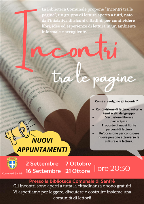 Continuano gli "Incontri tra le pagine"